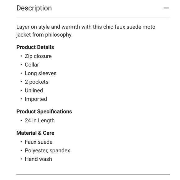 Nwt’s Philosophy Faux leather moto brown/ jacket  mushroom fashion - Picture 3 of 15